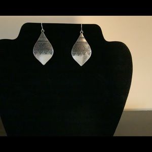 Silver Geometric Design Earringd